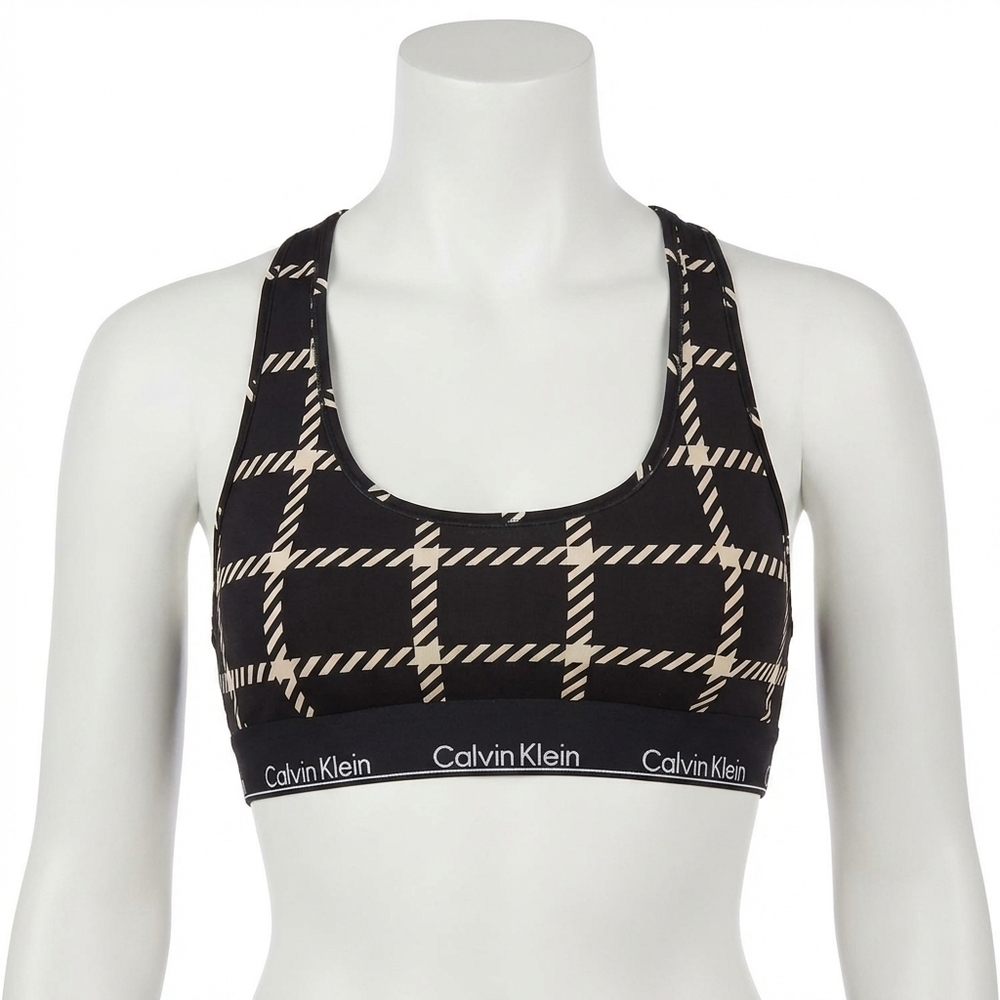 NEW CALVIN KLEIN modern cotton graphic bralette in black